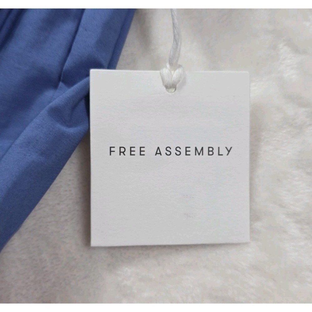 Free Assembly Blue Eyelet Shirt Dress Cotton Midi Button Front S NWT - Picture 11 of 11